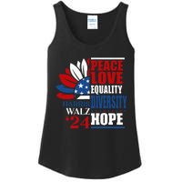 Kamala Harris Tim Walz 2024 Peace Lgbt Harris Waltz 2024 Ladies Essential Tank