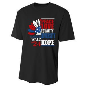 Kamala Harris Tim Walz 2024 Peace Lgbt Harris Waltz 2024 Performance Sprint T-Shirt