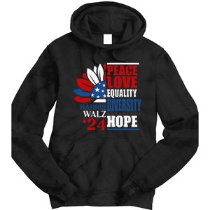 Kamala Harris Tim Walz 2024 Peace Lgbt Harris Waltz 2024 Tie Dye Hoodie