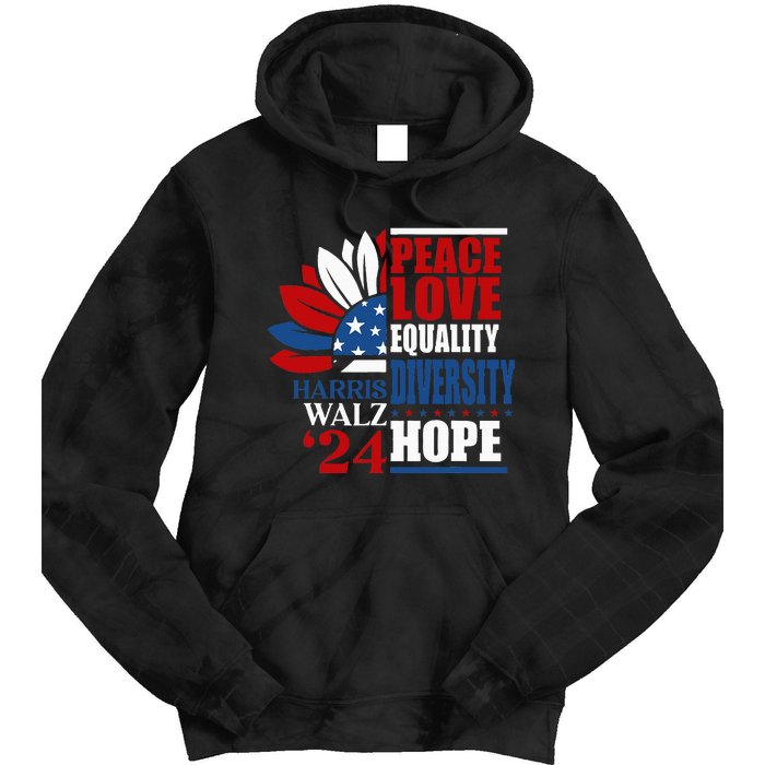 Kamala Harris Tim Walz 2024 Peace Lgbt Harris Waltz 2024 Tie Dye Hoodie