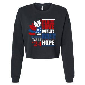 Kamala Harris Tim Walz 2024 Peace Lgbt Harris Waltz 2024 Cropped Pullover Crew