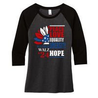 Kamala Harris Tim Walz 2024 Peace Lgbt Harris Waltz 2024 Women's Tri-Blend 3/4-Sleeve Raglan Shirt