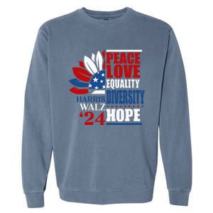 Kamala Harris Tim Walz 2024 Peace Lgbt Harris Waltz 2024 Garment-Dyed Sweatshirt