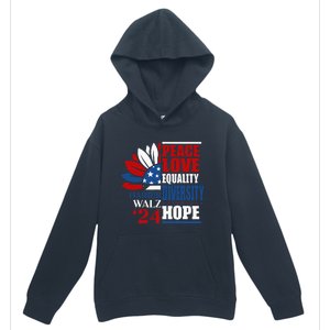 Kamala Harris Tim Walz 2024 Peace Lgbt Harris Waltz 2024 Urban Pullover Hoodie