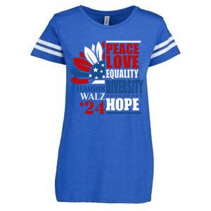 Kamala Harris Tim Walz 2024 Peace Lgbt Harris Waltz 2024 Enza Ladies Jersey Football T-Shirt