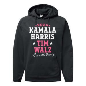 Kamala Harris Tim Walz 2024 President Election I’M With Them Performance Fleece Hoodie