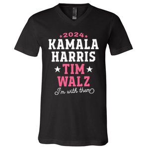 Kamala Harris Tim Walz 2024 President Election I’M With Them V-Neck T-Shirt