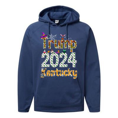 Kentucky Halloween Trump 2024 Election Gift Performance Fleece Hoodie