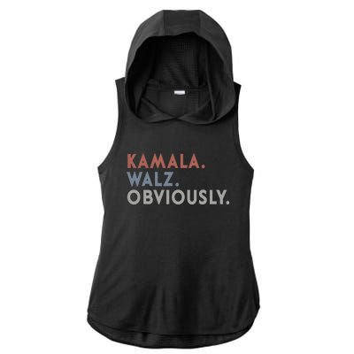 Kamala Harris Tim Walz Obviously Vote Harris Waltz 2024 Ladies PosiCharge Tri-Blend Wicking Draft Hoodie Tank