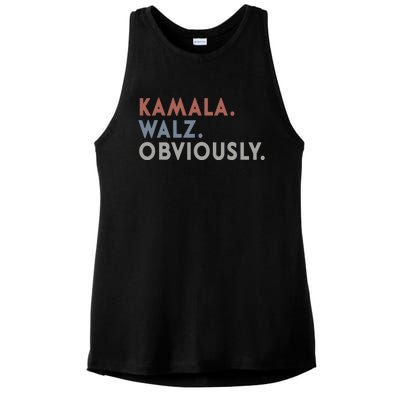 Kamala Harris Tim Walz Obviously Vote Harris Waltz 2024 Ladies PosiCharge Tri-Blend Wicking Tank