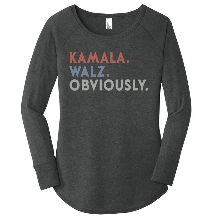 Kamala Harris Tim Walz Obviously Vote Harris Waltz 2024 Women's Perfect Tri Tunic Long Sleeve Shirt