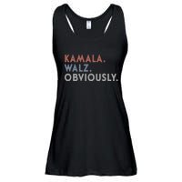 Kamala Harris Tim Walz Obviously Vote Harris Waltz 2024 Ladies Essential Flowy Tank