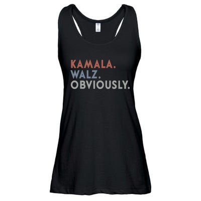 Kamala Harris Tim Walz Obviously Vote Harris Waltz 2024 Ladies Essential Flowy Tank