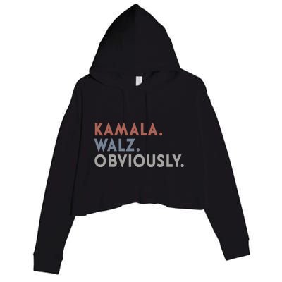 Kamala Harris Tim Walz Obviously Vote Harris Waltz 2024 Crop Fleece Hoodie