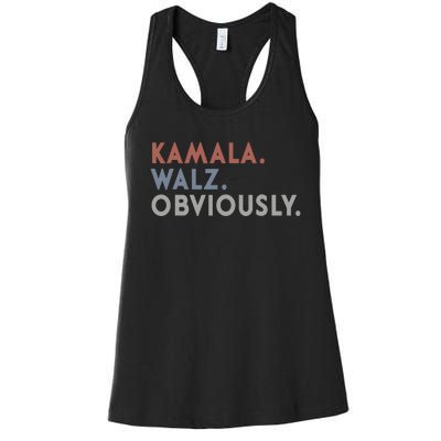 Kamala Harris Tim Walz Obviously Vote Harris Waltz 2024 Women's Racerback Tank