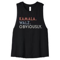 Kamala Harris Tim Walz Obviously Vote Harris Waltz 2024 Women's Racerback Cropped Tank