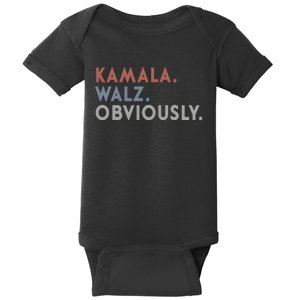 Kamala Harris Tim Walz Obviously Vote Harris Waltz 2024 Baby Bodysuit