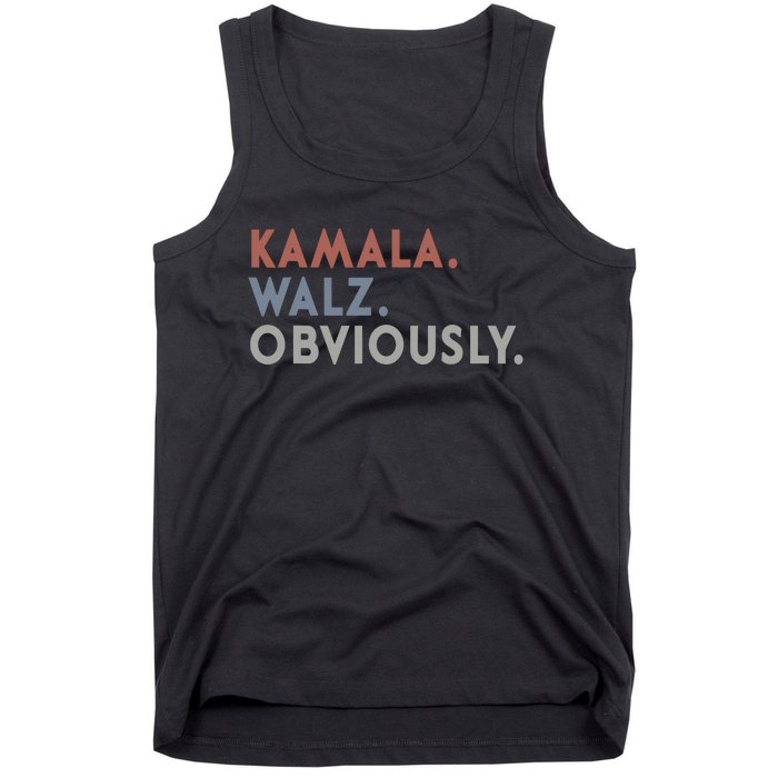 Kamala Harris Tim Walz Obviously Vote Harris Waltz 2024 Tank Top