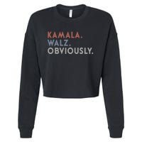 Kamala Harris Tim Walz Obviously Vote Harris Waltz 2024 Cropped Pullover Crew