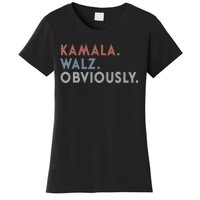 Kamala Harris Tim Walz Obviously Vote Harris Waltz 2024 Women's T-Shirt