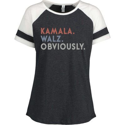 Kamala Harris Tim Walz Obviously Vote Harris Waltz 2024 Enza Ladies Jersey Colorblock Tee