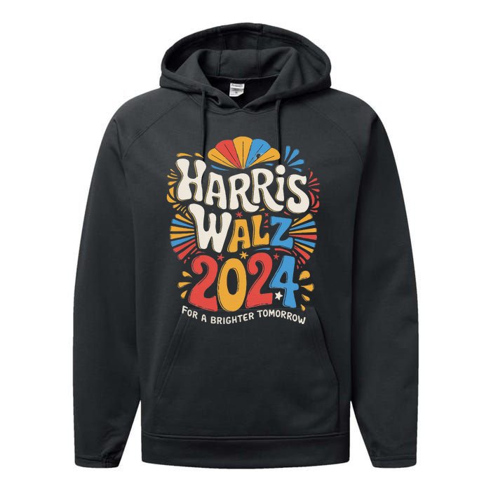 Kamala Harris Tim Waltz Campaign Harris Walz 2024 Election Gift Performance Fleece Hoodie