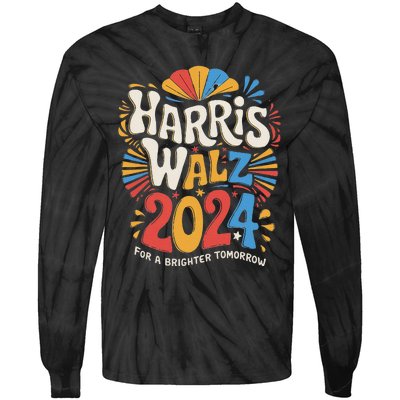 Kamala Harris Tim Waltz Campaign Harris Walz 2024 Election Gift Tie-Dye Long Sleeve Shirt