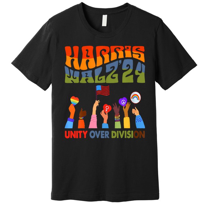 Kamala Harris Tim Walz Waltz Boho Aesthetic Premium T-Shirt