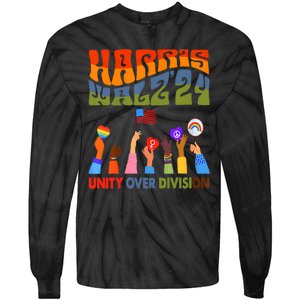 Kamala Harris Tim Walz Waltz Boho Aesthetic Tie-Dye Long Sleeve Shirt