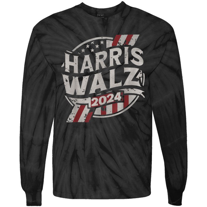 Kamala Harris Tim Walz Waltz 2024 Tie-Dye Long Sleeve Shirt