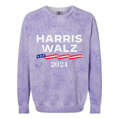 Kamala Harris Tim Walz Waltz Colorblast Crewneck Sweatshirt