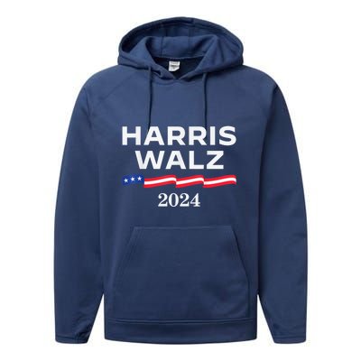 Kamala Harris Tim Walz Waltz Performance Fleece Hoodie