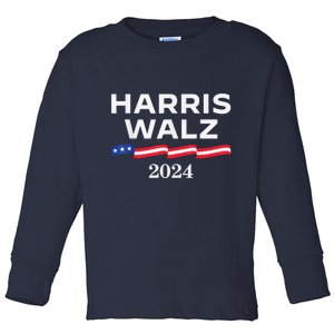 Kamala Harris Tim Walz Waltz Toddler Long Sleeve Shirt