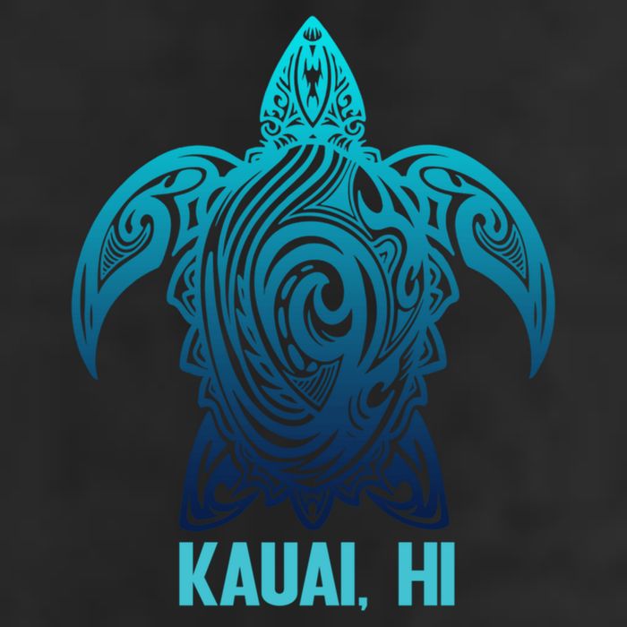 Kauai Hawaii Tribal Sea Turtle Hawaiian Surfer Scuba Diving 7 Panel Mesh Trucker Snapback Hat
