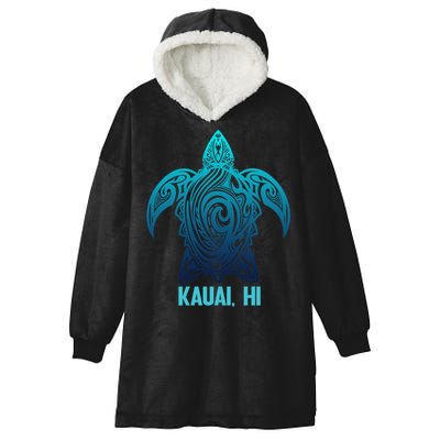 Kauai Hawaii Tribal Sea Turtle Hawaiian Surfer Scuba Diving Hooded Wearable Blanket