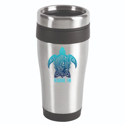 Kauai Hawaii Tribal Sea Turtle Hawaiian Surfer Scuba Diving 16oz Travel Tumbler