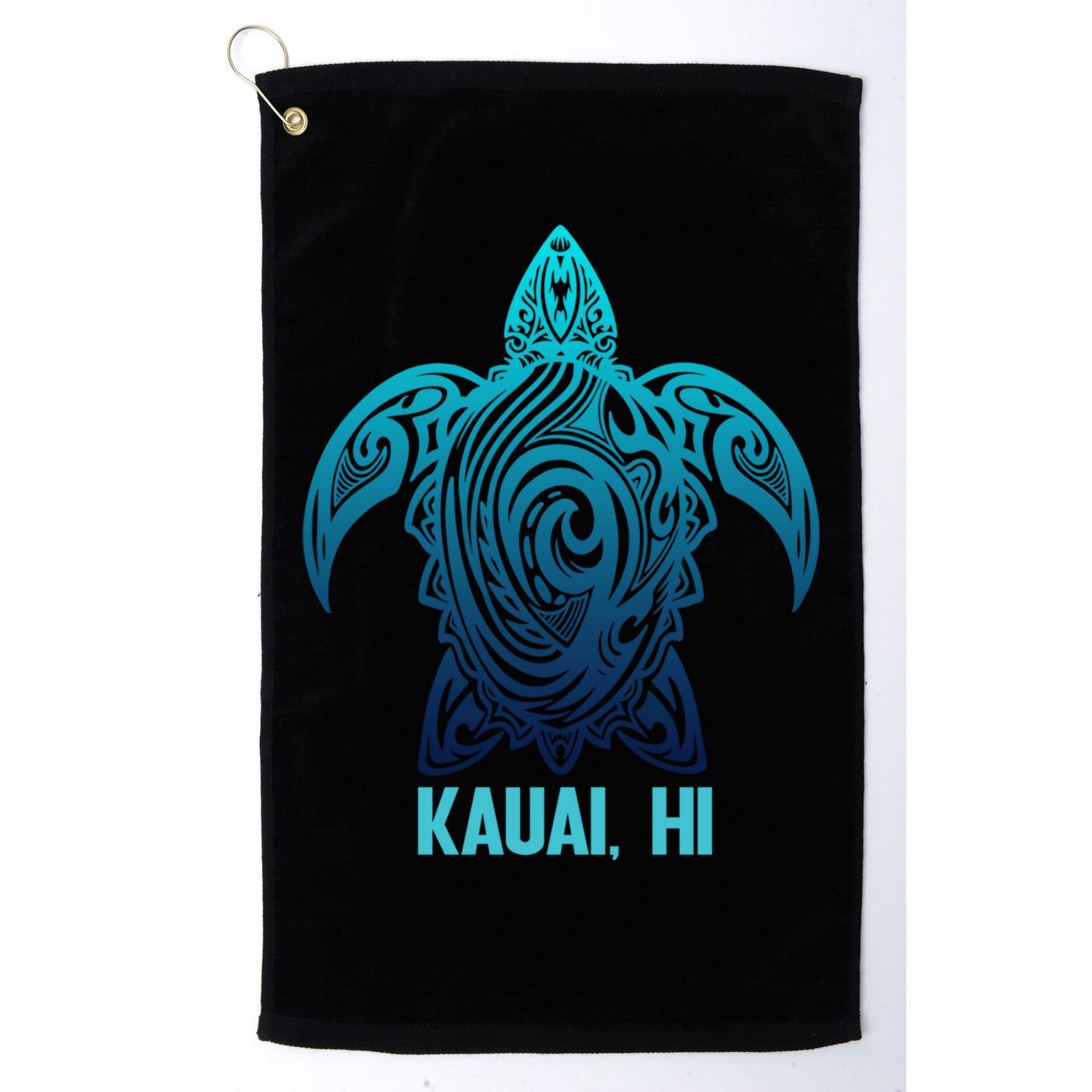 Kauai Hawaii Tribal Sea Turtle Hawaiian Surfer Scuba Diving Golf Towel