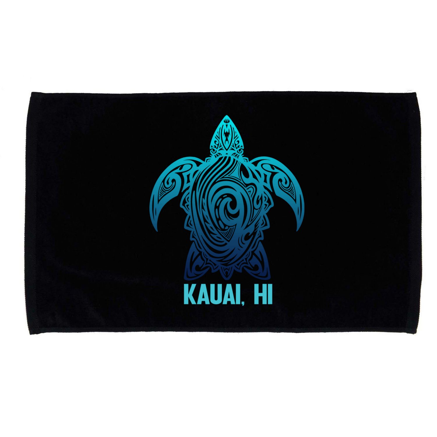 Kauai Hawaii Tribal Sea Turtle Hawaiian Surfer Scuba Diving Microfiber Hand Towel