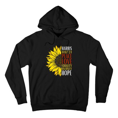 Kamala Harris Tim Walz 24 Peace Love Equality Diversity Hope Lgbt Hoodie