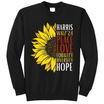 Kamala Harris Tim Walz 24 Peace Love Equality Diversity Hope Lgbt Sweatshirt