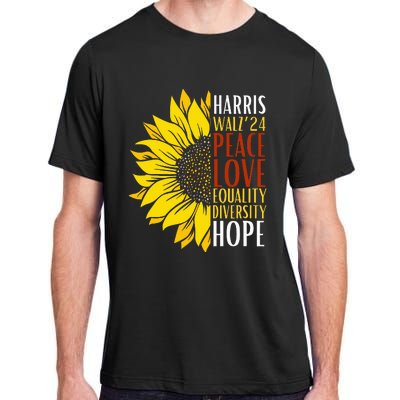 Kamala Harris Tim Walz 24 Peace Love Equality Diversity Hope Lgbt Adult ChromaSoft Performance T-Shirt