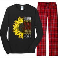 Kamala Harris Tim Walz 24 Peace Love Equality Diversity Hope Lgbt Long Sleeve Pajama Set