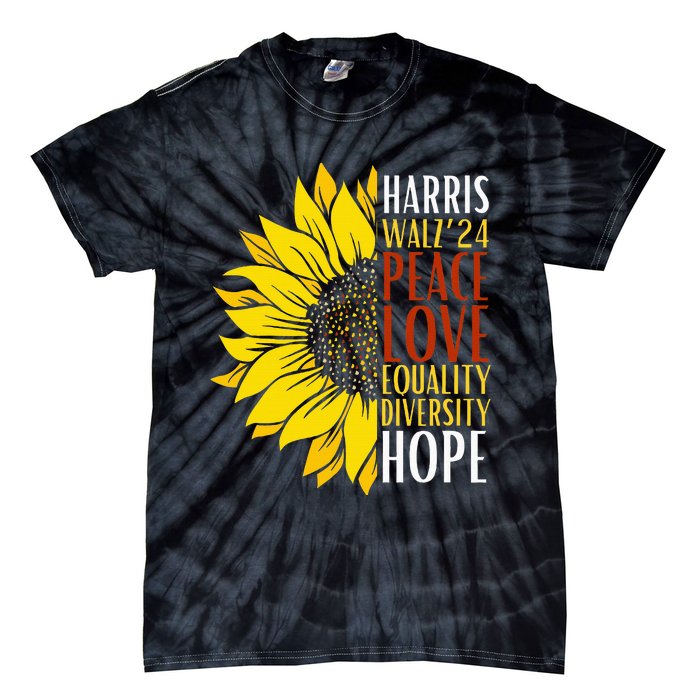 Kamala Harris Tim Walz 24 Peace Love Equality Diversity Hope Lgbt Tie-Dye T-Shirt