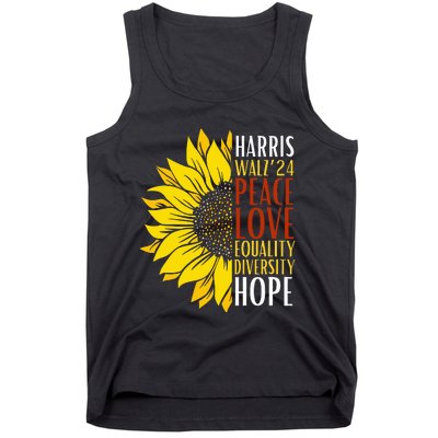 Kamala Harris Tim Walz 24 Peace Love Equality Diversity Hope Lgbt Tank Top