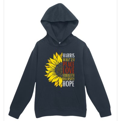 Kamala Harris Tim Walz 24 Peace Love Equality Diversity Hope Lgbt Urban Pullover Hoodie