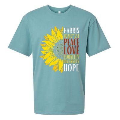 Kamala Harris Tim Walz 24 Peace Love Equality Diversity Hope Lgbt Sueded Cloud Jersey T-Shirt