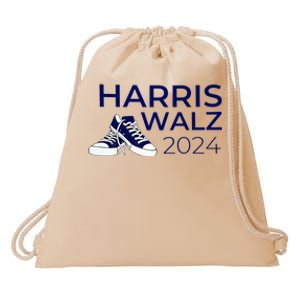 Kamala Harris Tim Walz Waltz Chucks And Pearls Kamala 2024 Drawstring Bag