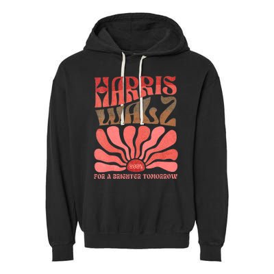 Kamala Harris Tim Walz 2024 Boho Aesthetic Harris Waltz 2024 Garment-Dyed Fleece Hoodie