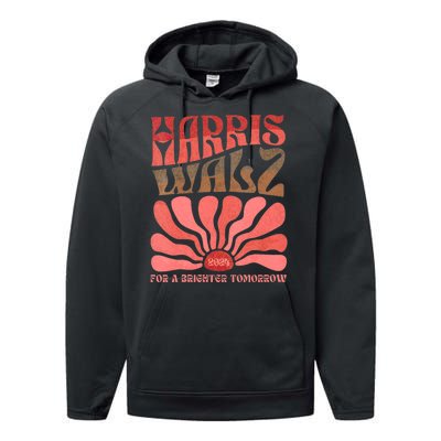 Kamala Harris Tim Walz 2024 Boho Aesthetic Harris Waltz 2024 Performance Fleece Hoodie