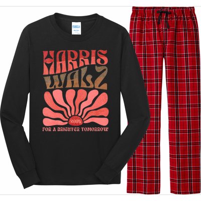 Kamala Harris Tim Walz 2024 Boho Aesthetic Harris Waltz 2024 Long Sleeve Pajama Set